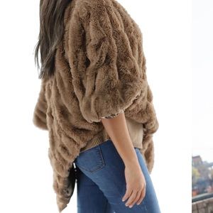 BNWT cross posted. La Fiorentina faux fur poncho